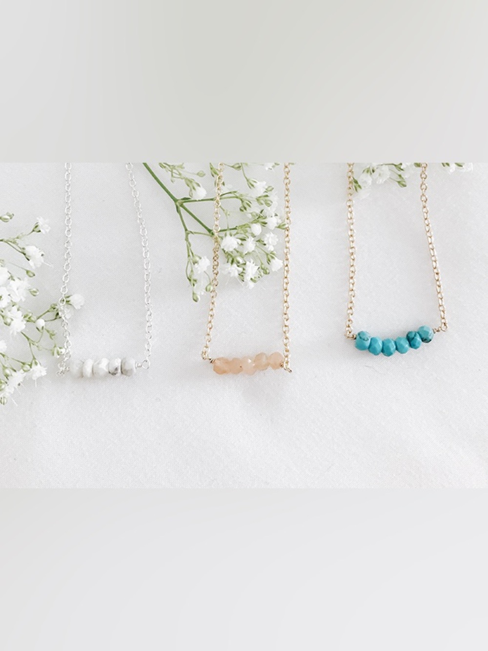 New Kris Nations Mystic Bar Necklace - Gold & Turquoise